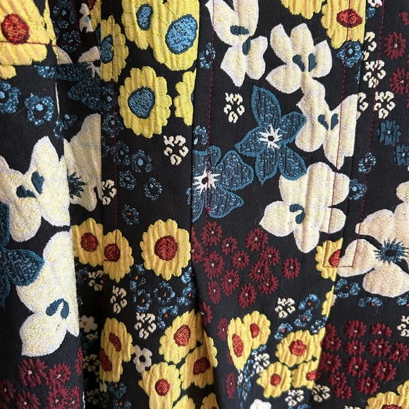 Maeve Anthropologie Floral Sleeveless Midi Dress with thick Brocade or Jacquard - Picture 4 of 8